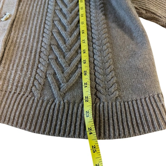 Quince Australian Merino Wool Collared Cable Cardigan Malted Toffee Large - Picture 9 of 10